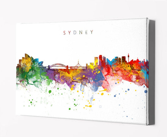 Sydney Skyline Art Print  | Minimalist Watercolor Art Print Poster Gift Idea For Him Or Her | Wall Art | City Skyline | City Prints