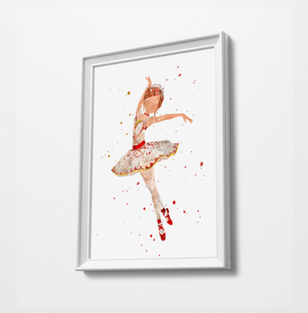 Ballerina Minimalist Watercolor Art Print Poster Gift Idea For Him Or Her