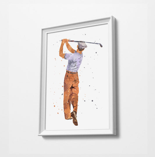 Hogan | Minimalist Watercolor Art Print Poster Gift Idea For Him Or Her | Golf