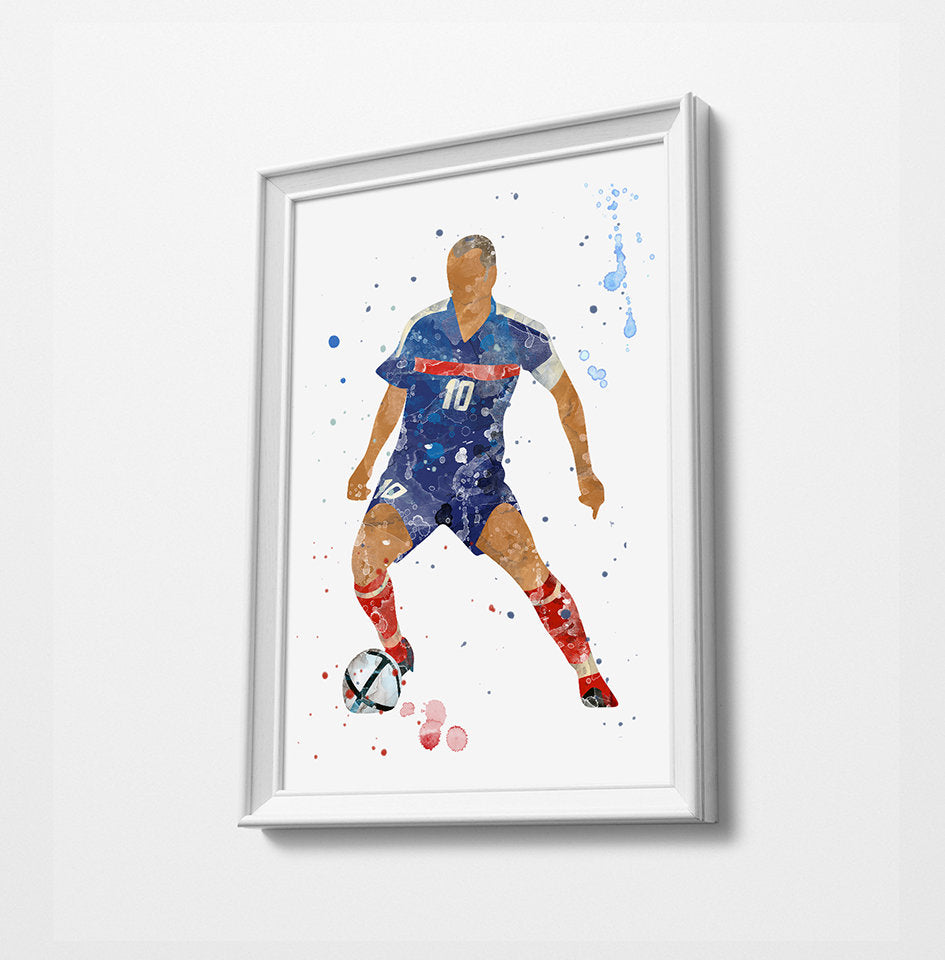 Classic Football Minimalist Watercolor Art Print Poster Gift Idea For Him Or Her | Football | Soccer