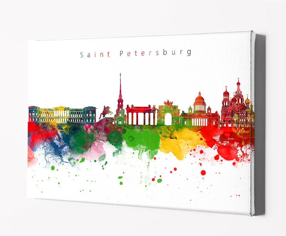 Saint Petersburg Skyline Art Print  | Minimalist Watercolor Art Print Poster Gift Idea For Him Or Her | Wall Art | City Skyline | City Print