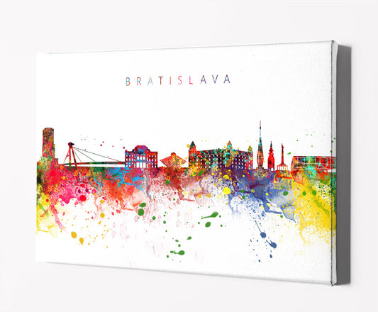 Bratislava Skyline Art Print  | Minimalist Watercolor Art Print Poster | Gift Idea For Him Or Her | Wall Art | City Skyline | City Prints