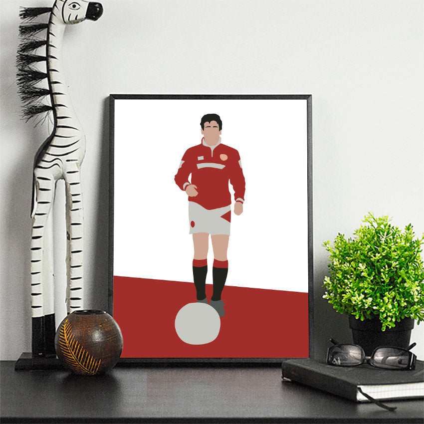 Classic Cantona Minimalist Art Print Poster Gift Idea For Him | Football Print | Soccer| Gift for Husband Boyfriend