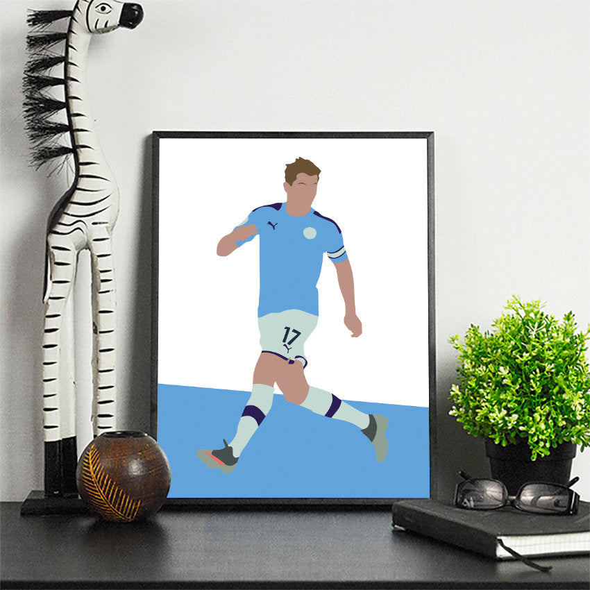 KDB #17 | Minimalist Art Print Poster Gift Idea For Him | Football Print | Soccer| Gift for Husband Boyfriend