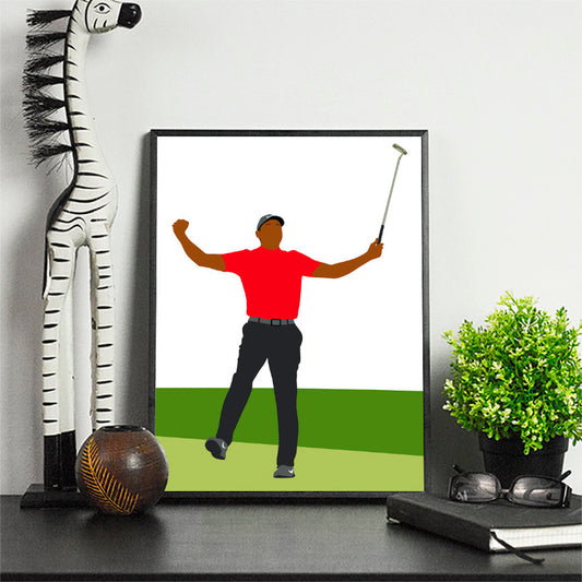 Tiger &quot;Masters&quot; Golf Artwork | Minimalist Art Print Poster Gift Idea For Him | Golf Print | Golfer | Gift for Husband Boyfriend