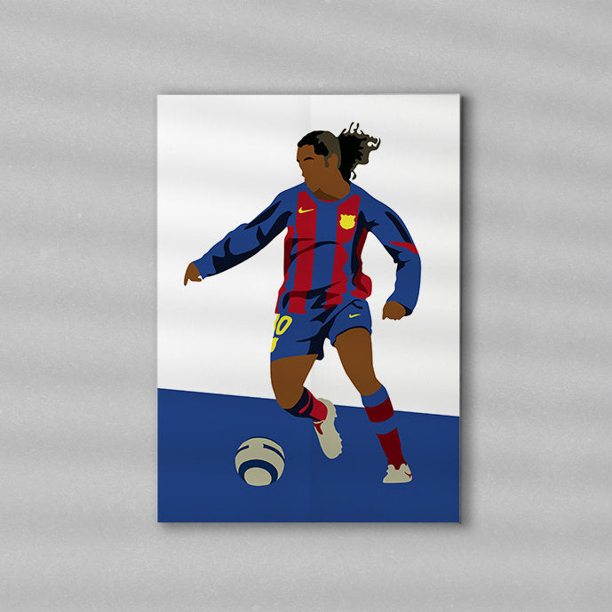 Classic Ronaldinho Football Print \ Minimalist Art Print Poster Gift Idea For Him \ Soccer \ Gift for Husband Boyfriend