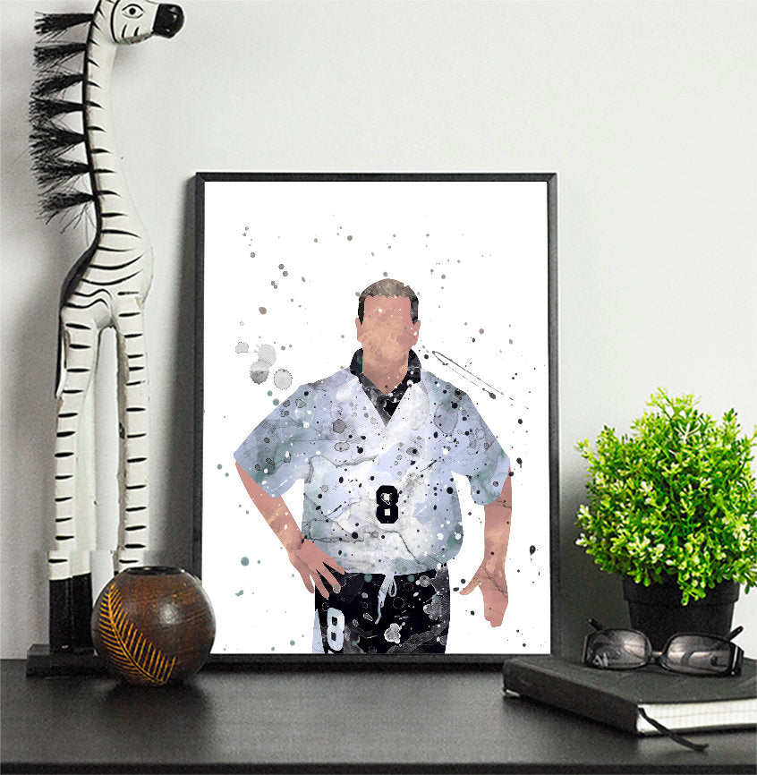 Gascoigne England Minimalist Watercolor Art Print Poster Gift Idea For Him Or Her | Football | Soccer