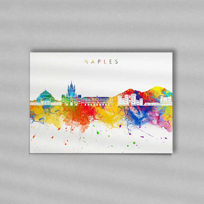Naples Skyline Art Print  | Minimalist Watercolor Art Print Poster Gift Idea For Him Or Her | Wall Art | City Skyline | City Prints