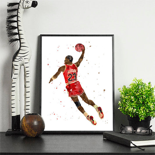 Basketball Print Minimalist Watercolor Art Print Poster Gift Idea For Him Or Her | Basketball