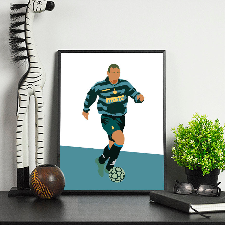 Classic Ronaldo Inter Football Print \ Minimalist Art Print Poster Gift Idea For Him \ Soccer \ Gift for Husband Boyfriend