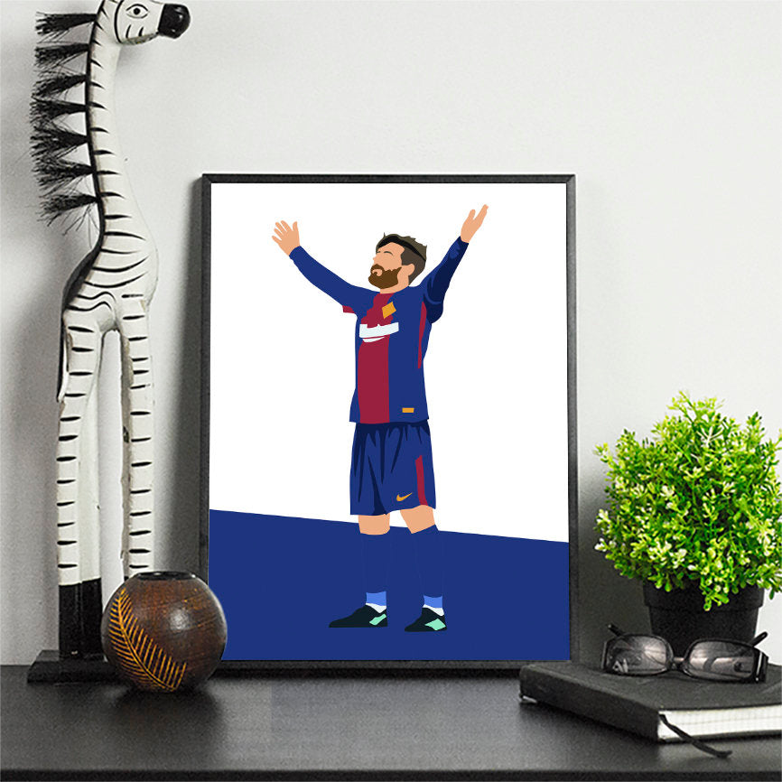 Leo Celebration Football Print \ Minimalist Art Print Poster Gift Idea For Him \ Soccer \ Gift for Husband Boyfriend