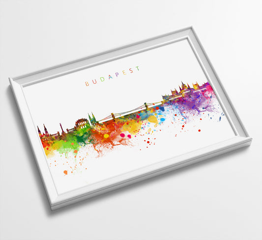 Budapest Skyline Art Print  | Minimalist Watercolor Art Print Poster Gift Idea For Him Or Her | Wall Art | City Skyline | City Prints