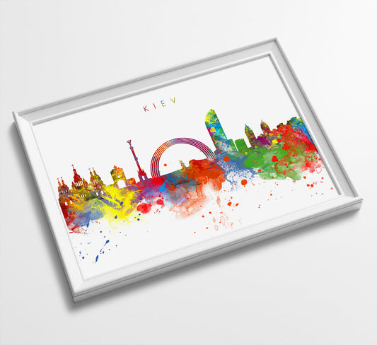 Kiev Skyline Art Print  | Minimalist Watercolor Art Print Poster Gift Idea For Him Or Her | Wall Art | City Skyline | City Prints
