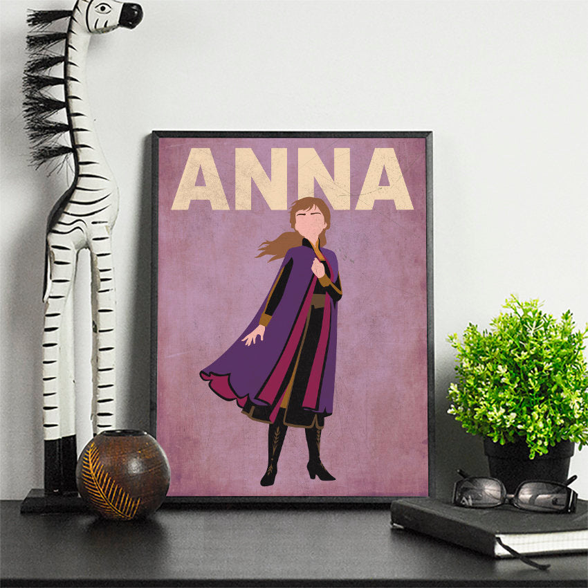 Anna Minimalist Art Print Poster Gift Idea For Him Or Her | Disney Princess Prints
