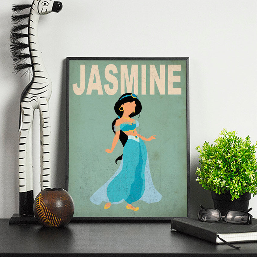 Jasmine Minimalist Art Print Poster Gift Idea For Him Or Her | Disney Princess Prints