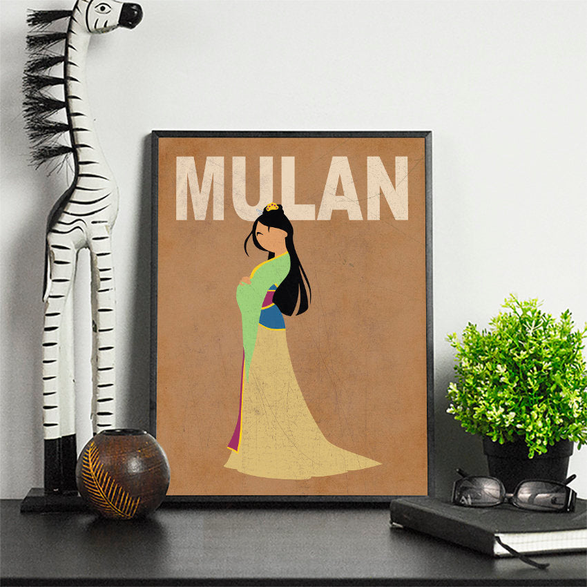Mulan Minimalist Art Print Poster Gift Idea For Him Or Her | Disney Princess Prints