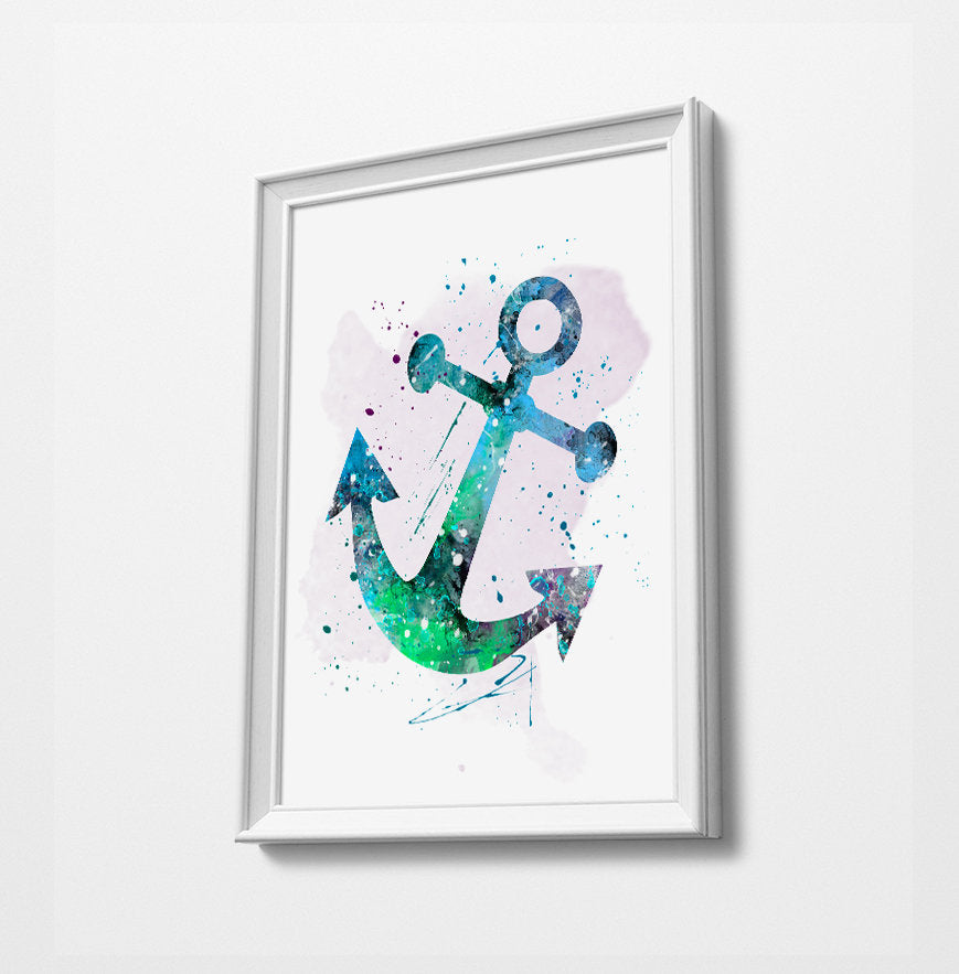 Anchor Watercolor Art Print Poster Gift Idea For Him Or Her | Nursery Art | Christening gift | Gift Idea