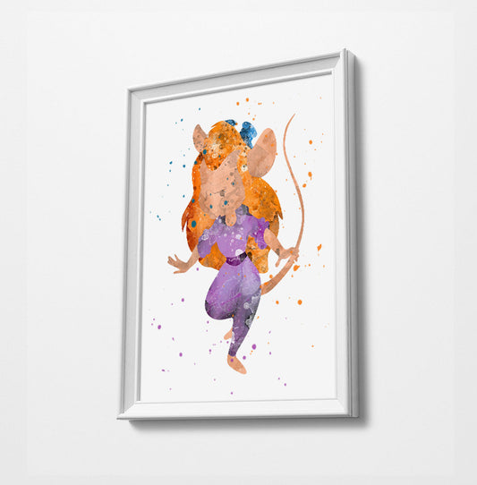 Chip n Dale Minimalist Watercolor Art Print Poster Gift Idea For Him Or Her | Nursery Art |