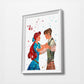 Princess Minimalist Watercolor Art Print Poster Gift Idea For Him Or Her | Nursery Art |