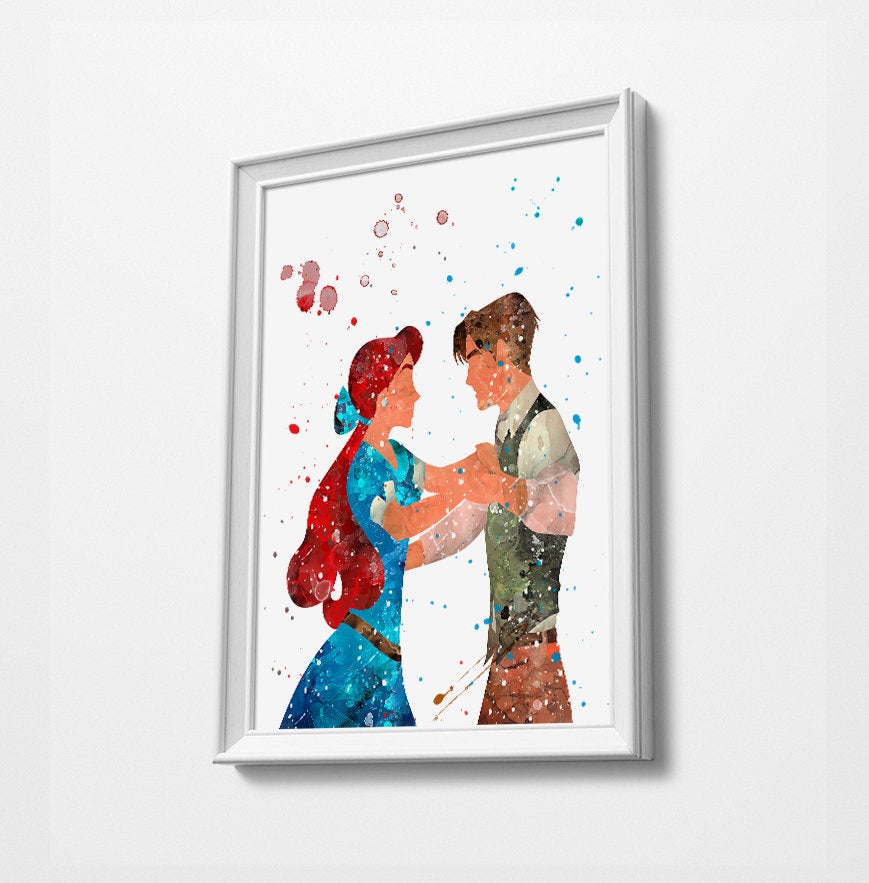 Princess Minimalist Watercolor Art Print Poster Gift Idea For Him Or Her | Nursery Art |