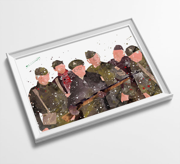 Dads Army Minimalist Art | Watercolor Art Print Poster Gift Idea For Him Or Her | British Tv Comedy