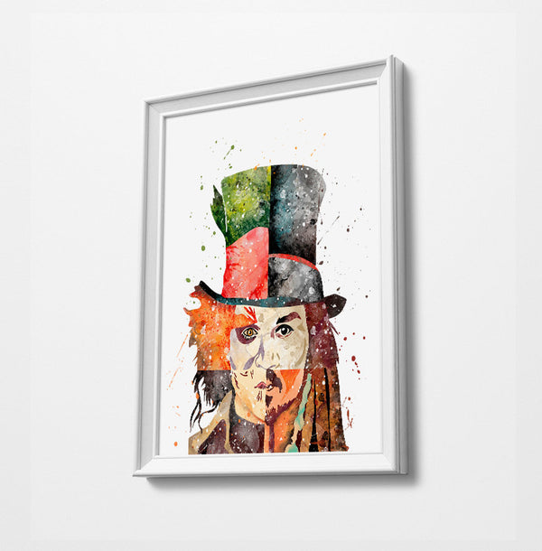 Faces of Johnny Depp | Minimalist Watercolor Art Print Poster Gift Idea For Him Or Her |  Art |