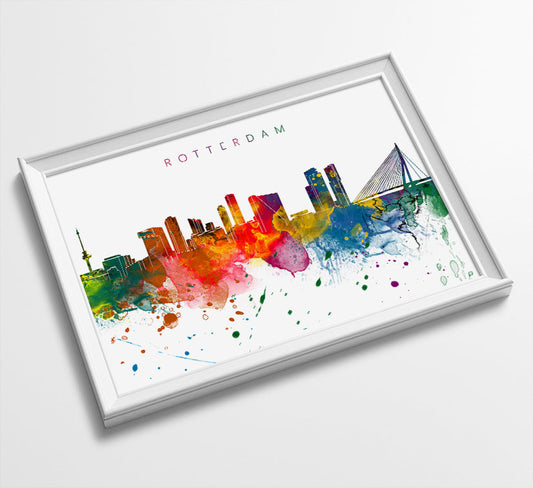 Rotterdam Skyline Art Print  | Minimalist Watercolor Art Print Poster | Gift Idea For Him Or Her | Wall Art | City Skyline | City Prints