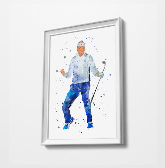 Ian Poulter Minimalist Golf | Watercolor Art Print Poster Gift Idea For Him Or Her | Golf