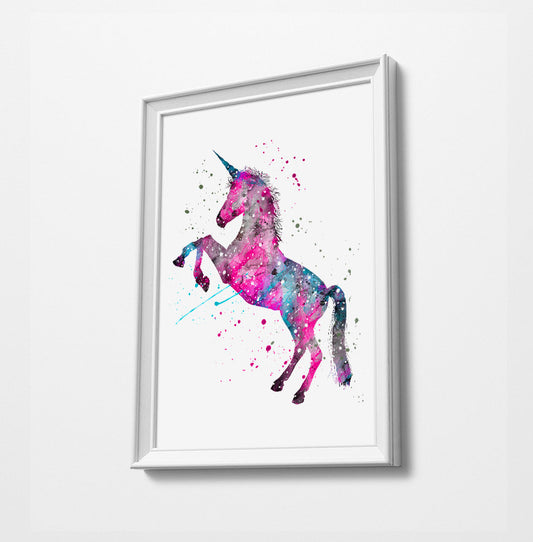 Unicorn Girls Room | Minimalist Watercolor Art Print Poster Gift Idea For Him Or Her