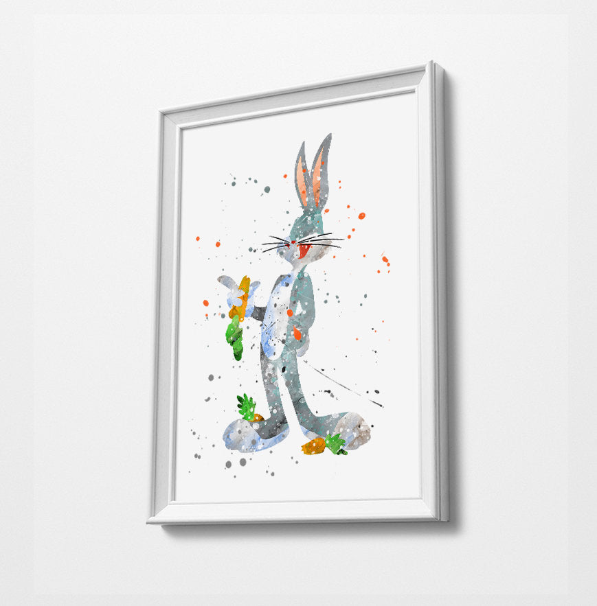 Cartoon Art  | Minimalist Watercolor Art Print Poster Gift Idea For Him | Boys Room | Nursery Art