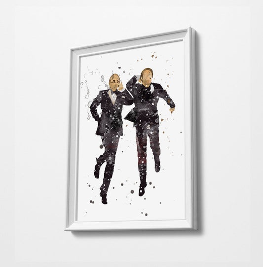 Morecambe and Wise Minimalist Watercolor Art Print Poster Gift Idea For Him Or Her |  Art |