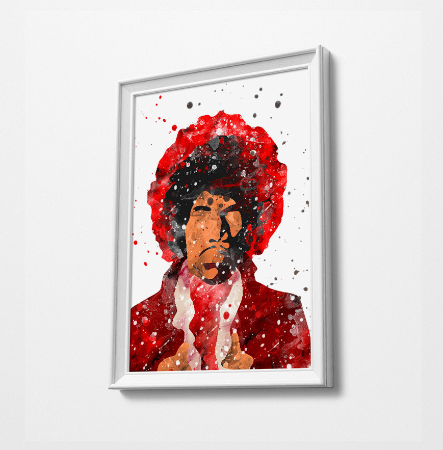 J Hendrix | Minimalist Watercolor Art Print Poster Gift Idea For Him Or Her | Music Art Print |