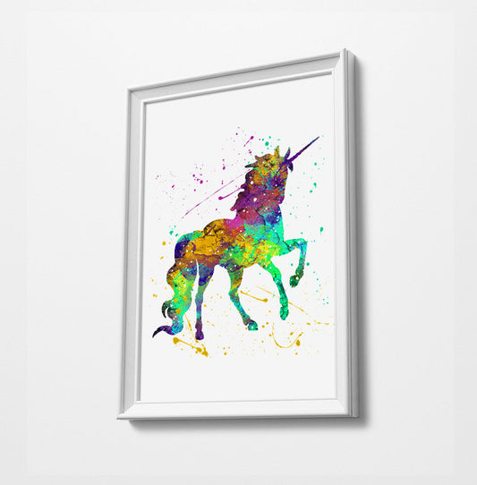 Unicorn Girls Room | Minimalist Watercolor Art Print Poster Gift Idea For Him Or Her