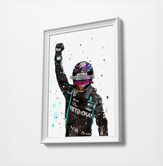 Lewis 2020 World Champion Minimalist Watercolor Art Print |  Poster Gift Idea For Him Or Her | F1