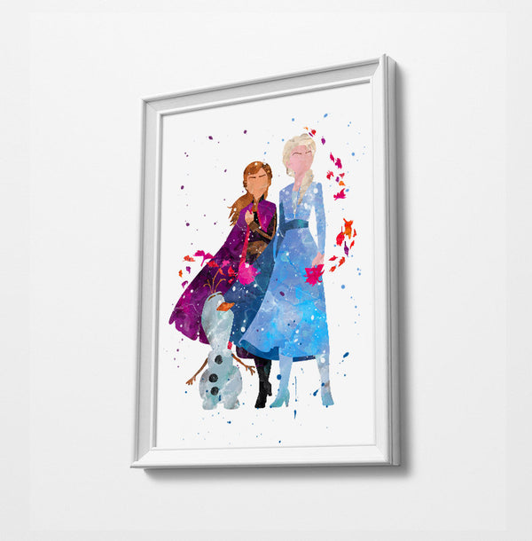 Frozen 2 | Minimalist Watercolor Art Print Poster Gift Idea For Him Or Her |