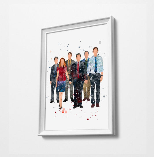 Minimalist Watercolor Art Print Poster Gift Idea For Him Or Her | US Tv Comedy
