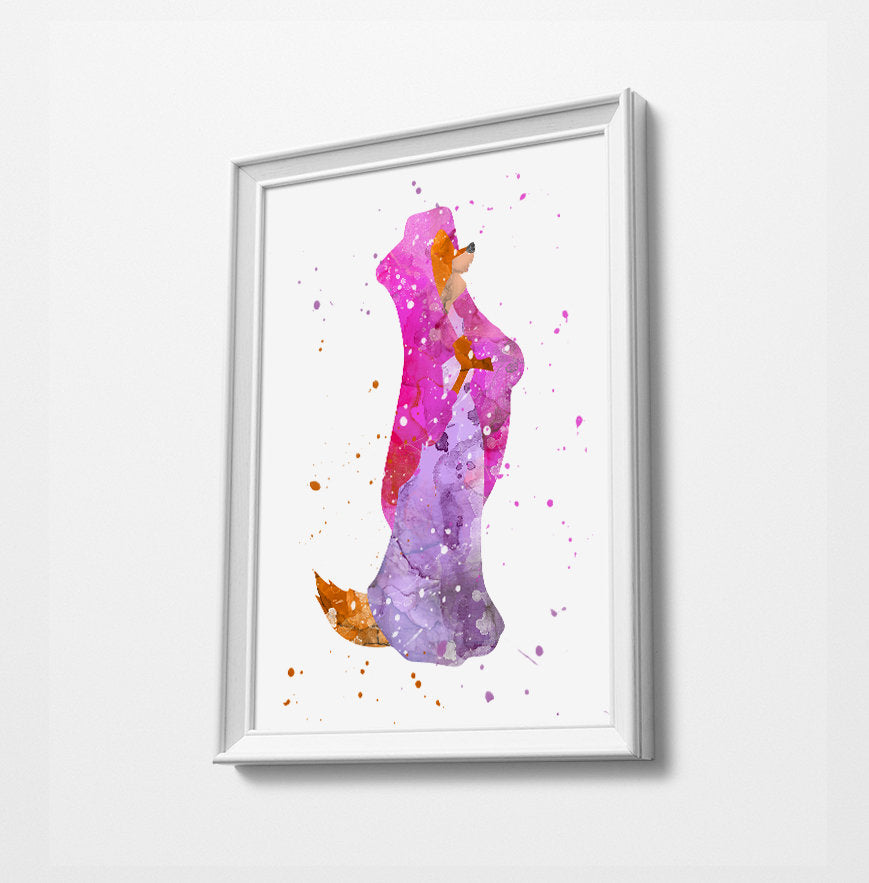 Maid Marian Minimalist Watercolor Art Print Poster Gift Idea For Him Or Her | Disney Prints | Lady Marian