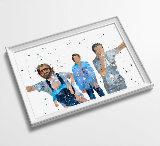 Phil, Stu and Alan | Movie Minimalist Watercolor Art Print Poster Gift Idea For Him Or Her | Movie Artwork