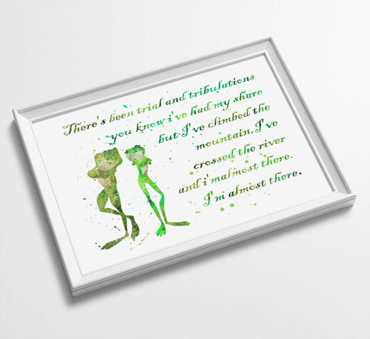 Princess and the Frog Minimalist Watercolor Art Print Poster Gift Idea For Him Or Her |