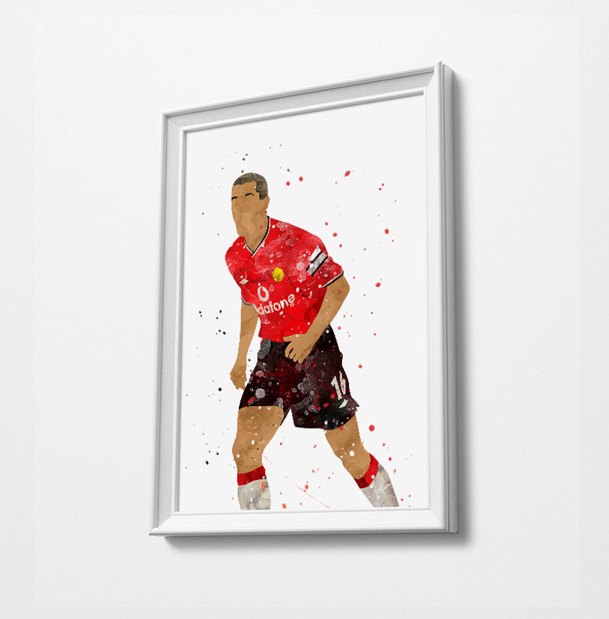 Classic Keane Minimalist Watercolor Art Print Poster Gift Idea For Him Or Her | Football | Soccer
