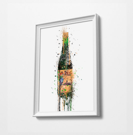 Bucky Bottle Print | Minimalist Watercolor Art Print Poster | Canvas | Gift Idea For Him Or Her | Home Decor |