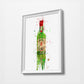 Classic Whiskey Bottle Print | Minimalist Watercolor Art Print Poster | Canvas | Gift Idea For Him Or Her | Home Decor |