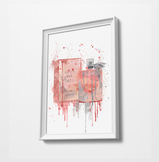 Perfume Print | Minimalist Watercolor Art Print Poster | Canvas | Gift Idea For Him Or Her | Home Decor |