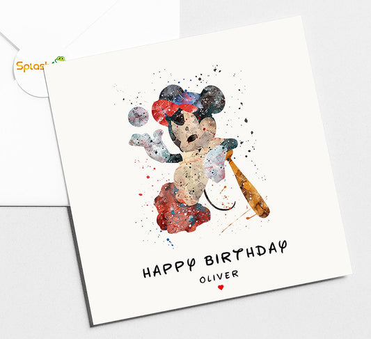 Baseball Mickey Birthday Card