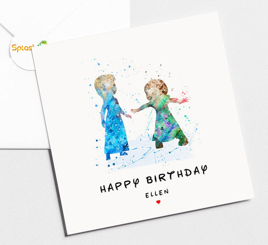 Annd and Elsa Birthday Card