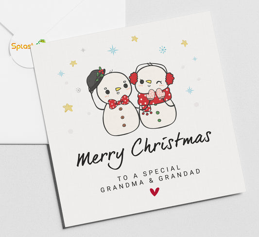 Christmas Card For Grandparents, Grandma and Grandad Xmas Card, Nan And Grandad Christmas Gift, Nanna and Papa Christmas Card