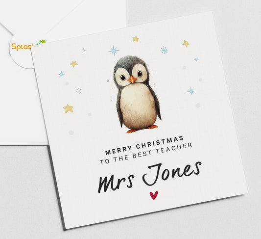Christmas Card For Teacher, Teacher Xmas Card, Teacher Christmas Gift, Teacher Christmas Card, Teacher Personalised Card