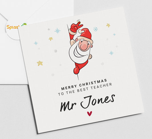 Christmas Card For Teacher, Teacher Xmas Card, Teacher Christmas Gift, Teacher Christmas Card, Teacher Personalised Card