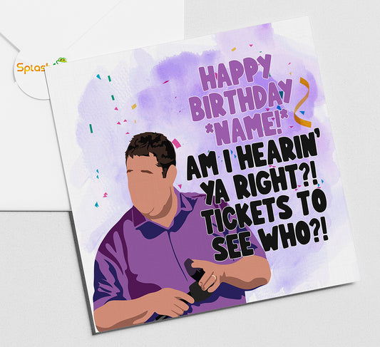 Peter Kay TIckets Card, Peter Kay Christmas Card, Peter kay personalised card, Comeback tour