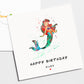 Little Mermaid Ariel Birthday Card, Disney Personalised Birthday Card. Disney Princess Card, Disney Princesses Card by Splashfrog